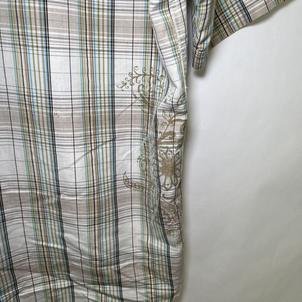 Quiksilver Short Sleeve Button Up Shirt Mens Size M Medium Plaid Multicolor EUC - Picture 10 of 11